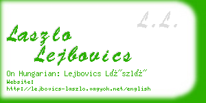 laszlo lejbovics business card